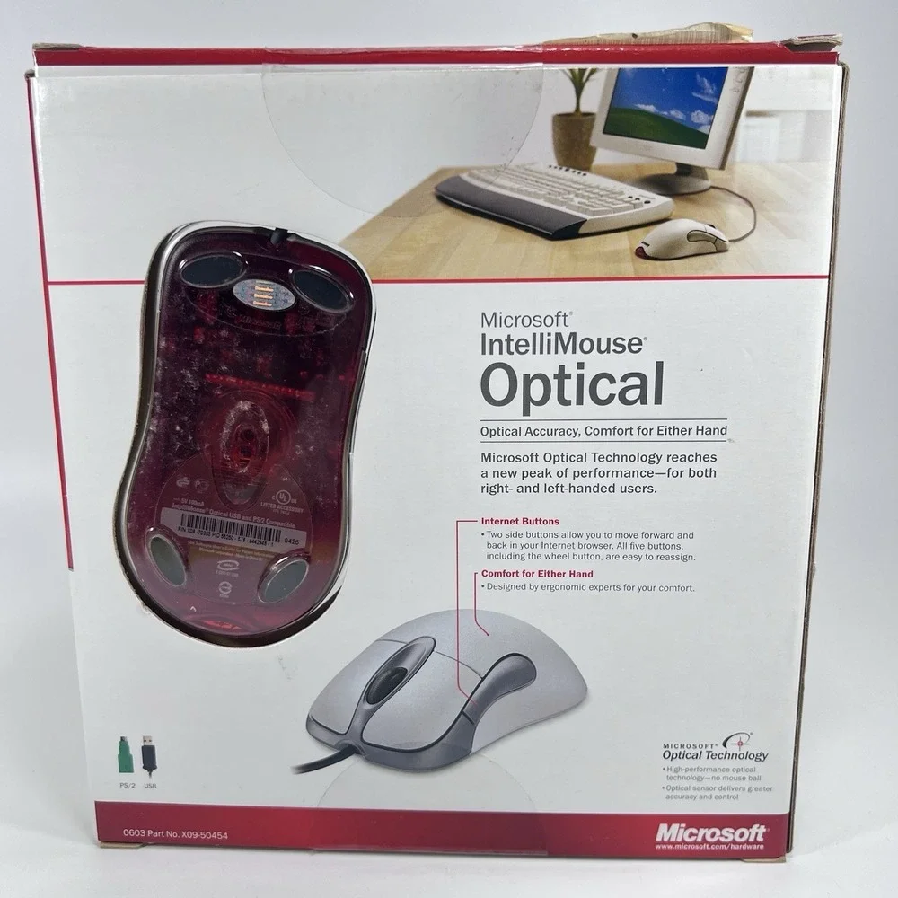 Microsoft Intellimouse 1.1A Optical Mouse - White/Silver (X05-34207)
